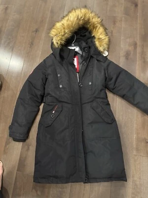 Women's CANADA GOOSE Parka Down Puffer Jacket Coat Fur Black Sz Small