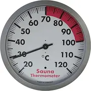 TFA Dostmann Analogue Sauna Thermometer, 40.1053.50, Measurement of The Temperature in The Sauna Area, Heat-Resistant, Silver/White, 120 cm Diameter