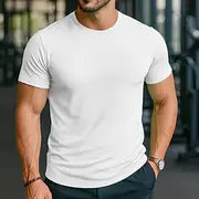 Men's Tee Short Sleeve Shirt Tee Top Short Sleeve Crew Neck Spring Fall All Seasons Solid / Plain Color Fashion Designer Athletic Quick Dry Vacation Street C