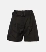 [Veronica Beard] Veronica Beard Hobbes high-rise ramie shorts AU 16 black