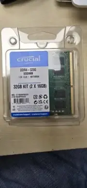 Crucial 32GB DDR4-3200 MHz SODIMM Laptop Memory