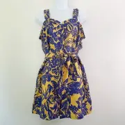 NWT See by Chloe Palm Leaf Print Romper Size 8 Linen Blend Tropical Beach Resort