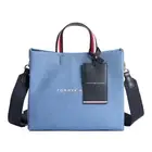 [Tommy Hilfiger] [Official] Denim Medium Shopper Tote Bag AW17422 FREE Red 0GY