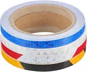 Generic 4 Rolls Bicycle Stickers Front Light Vehicle Reflectors Flashing Bike Lights for Wheels Gel Tape Warning Seat Four Cycling Trouser Clips Racing Stickers Protector Scooter para PVC