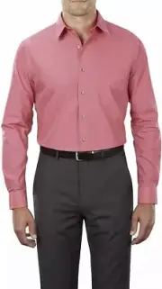 Van Heusen Regular Fit Solid Point Collar Dress Shirt - Desert Rose - 17.5