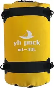 Dickly Waterproof Backpack Sack Large Capacity Versatile Lightweight Motorcycle Rear Seat Bag for Men Women for Swimming Fishing, Yellow 40L