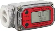 10-200L 1 inch NPT Turbine Flow Meter, Highly Accurate Digital Flow Meter, Easy to Install Fuel Flow Meter with Manual for Diesel Kerosine Petrol (Red LLW-25)