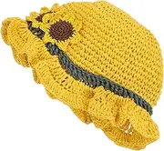 [BESTYASH] 1Pc Sunflower Straw Beach Hat Brim Sun Protection Cap Sun Hat for Outdoor Activities Protection for Boys Yellow