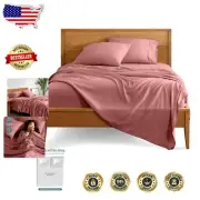 Dusty Rose Ultra-Soft Split Head Flex King Sheet Set - 4-Piece Luxury Bedding