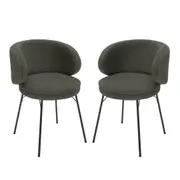 Meily Boucle Dining Chairs (Set of 2) Green