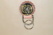 Concho Key Fob - 1 1/2" SIlver Star w/Gold Design (J8)