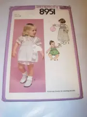 GIRLS TODDLER UNCUT SIMPLICITY 8951 Sewing Pattern DRESS PINAFORE SIZE 2