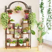 Fin Multi-Layer Plant Stand Large Flower Bonsai Pots Display Rack For Garden Balcony