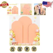 Set of 3 Peach Spandex Wedding Arch Covers - 4FT, 5FT, 6FT Elegant Backdrop
