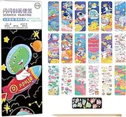 Scratch Off Art Toy - Portable Scratch Off Art Paper | Scratch Off Paper Note, Scratch Off Paper Sheets, Scratch Off Art Crafts Notes, Interactive Kids Toys for Kids Boys Home