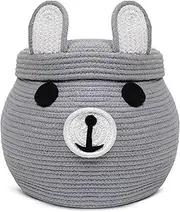 Bunny Shaped basket with lid, Baby Toy Baskets, Baby Laundry Baskets, Nursery Storage, Woodland Nursery Decor, Kids Storage Basket, Toy Basket (25 cm x 30 cm x 25 cm)