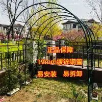 在飛比找蝦皮商城精選優惠-防銹花園鐵門花架 戶外園藝弧形裝飾門柵圍欄庭院落地菜棚架子