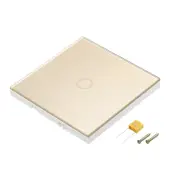 Touch Light Switch 1 Gang 1 Way Glass Panel Gold Tone with LED Backlight
