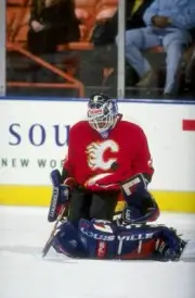 Goaltender Tyrone Garner Calgary Flames in action the Los Angeles - Old Photo