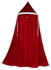 LIFKOME Christmas Hooded Cloak Velvet Cape for Women Cozy Xmas Outwear Costume for Holiday Events and Parades Luxurious Warmth and Style with Spacious Hood
