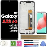 LCD Screen Replacement Touch Display Digitizer Assembly with Frame for Samsung Galaxy A23 5G A236 SM-A236B SM-A236E SM-A236U 6.6 inch (NOT for A23 4G)