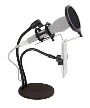 Technical Pro LiveShow2M Zoom Stream Broadcast Podcast Stand w/Phone+Mic Holder