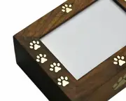 Rosewood Photo Box Pet Urns for Dogs Ashes, Cremation Urn, 8 x 6 x 3.5″ –50Cu/In