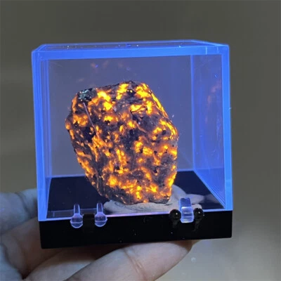 1PC Natural Raw Rough Yooperlite Tumble Fire Rocks Chakra Mineral Specimens+Box