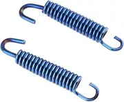2 Pieces 65mm Motorcycle Stainless Steel Exhaust Pipe Muffler Spring Hook Blue