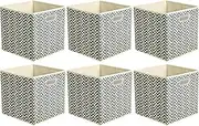 [Amazon Basics] Collapsible Fabric Storage Cubes with Oval Grommets - 6-Pack, Chevron, Grey