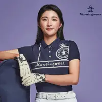 在飛比找momo購物網優惠-【Munsingwear】企鵝牌 女款深藍色印花企鵝彈力短袖