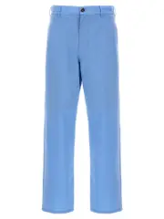 [Marni] Marni-Logo Embroidery Pantaloni Celeste-Uomo 46IT Light Blue