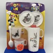 Vintage Chilton Toys Looney Tunes Toy Dish Play Set NIP Taz, Bugs, Tweety, Sylve