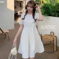 在飛比找蝦皮商城優惠-ANNE｜壓花圓領短袖洋裝【AD10253】短袖洋裝 短袖連