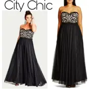 City Chic "It Girl" maxi dress Org $199 Plus sz 16