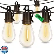 TDLOL 50FT Outdoor String Lights with 25 Shatterproof S14 Vintage Edison Bulb