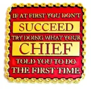 Awesome 2" Navy Chief Pride CPO Challenge Coin "If at first you don't succeed...