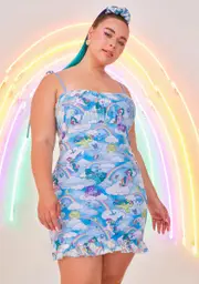 [Dolls Kill x My Little Pony] Plus Rainbow Chaser Mesh Mini Dress