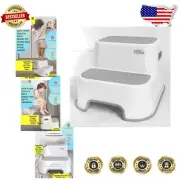 Elegant Greige Kids Step Stool with Soft-Grip Steps – Perfect for Independence