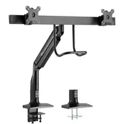 Brateck Dual Monitors Select Gas Spring Aluminum Monitor Arm - Black