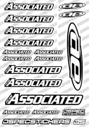 ASSOCIATED RC TEAM STICKER SHEET RK EDITION DECAL RC BUGGY RC10 AE CUSTOM WHITE