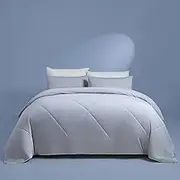tohrisa Summer Quilt Queen Size - Lightweight Cooling Comforter for Hot Sleepers Reversible Silky Cooling Blanket for Night Sweats 3 Pieces Coverlet with 2 Pillowcases, 90"x96" Grey