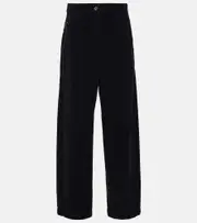[Brunello Cucinelli] Brunello Cucinelli Cotton-blend velvet straight pants AU 14 black