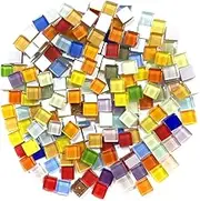 Mosaic Pieces, 200PCS Mixed Glass Mosaic Tile for Crafts, Mosaic Sticker Poster, Jewelry Making (0.4in)