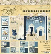 Graphic45 THE BEACH IS CALLING 8x8 PAPER PAD scrapbooking 24 SHEETS
