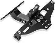 Motorcycle License Plate Bracket for HON&DA XADV750 XADV 750 2017-2020 2018 2019 Motorcycles CNC Angle Rear License Plate Bracket Mount Holder with LED Light (Color : Black)