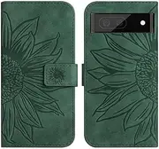 Compatible with Google Pixel 7a 5G Cover,Compatible with Google Pixel 7a 5G Flip Kickstand Card Slots Magnetic Closure Phone Case Green