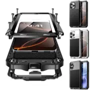 For iPhone 16 Pro Max Metal Case Heavy Duty Tough Aluminum Gorilla Glass Cover