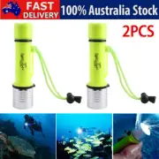 Waterproof Bright LED Scuba Diving Underwater Flashlight Torch Light Lamp 2 pack