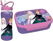 Diakakis Kids Children's Lunch Box Set - Sandwich Box & Aluminium Water Bottle 500 ml - School Travel Lunch Food Set BPA Free (Frozen 1)